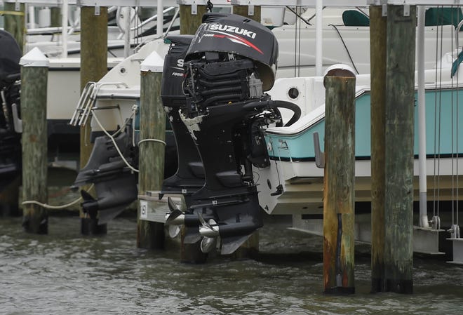 Boats and docks at the Causeway Cove Marina were damaged or sunk as seen on Thursday, Sept, 29, 2022, in Fort Pierce. Unexpected strong wind gusts from Hurricane Ian caused damaged to boats and docks at Causeway Cove.