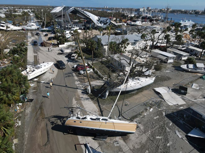 Hurricane Ian devastated San Carlos Island in Fort Myers Beach, Fla.