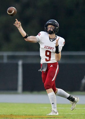 Bishop Kenny quarterback James Resar throws a pass during first half action. The Tocoi Creek Toros hosted the Bishop Kenny Crusaders at the school's Saint Johns County campus Friday, September 9, 2022.