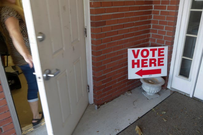 The Wewahitchka Public Library in Wewahitchka, Fla. was one of just two polling places in Gulf County after Hurricane Michael damaged other sites across the county in 2018, or required that the sites be used for other purposes. State officials provided impacted counties with flexibility on voting locations and practices in the wake of Michael, and are considering similar emergency accommodations for communities impacted by Hurricane Ian.