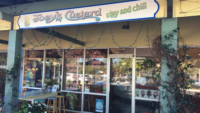 Joey’s Custard on Sanibel offers 30 flavors of ice cream plus sandwiches and coffee.