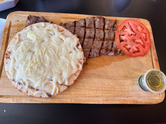 The Carne Asada at La Perrada Del Gordo was a delicious grilled skirt steak with chimichurri sauce.