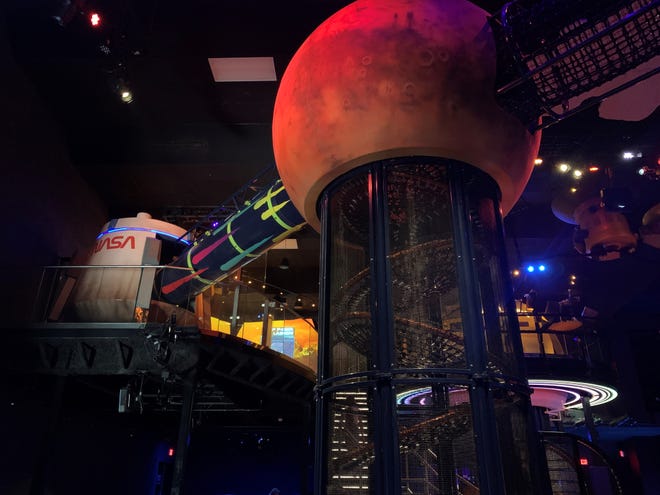 Planet Play opened in January 2021 at Kennedy Space Center Visitor Complex with three levels of immersive play experience, mainly for ages 2-12. Parents can watch from a coffee, wine and beer lounge.