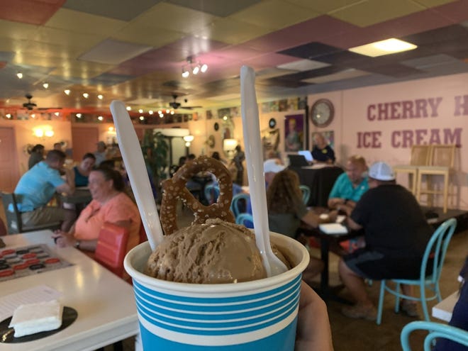 Coffee Crunch ice cream at Cherry Hill Ice Cream Cafe.