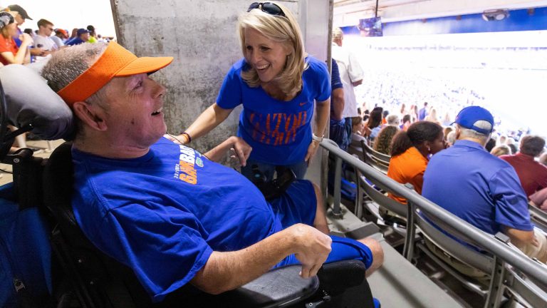 Florida’s No. 1 football fan won’t let anything, especially cerebral palsy, stop him from seeing the Gators