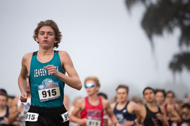 Jensen Beach's Nicholas Colbert competes in the cross country state championships at Apalachee Regional Park on Saturday, Nov. 5, 2022. Colbert took seventh in the boys 2A race.