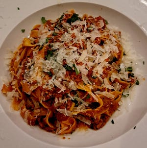 Tagliatelle alla Bolognese was rich and hearty dish.