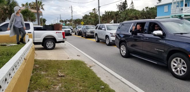 Nina Lavigna seized her opportunity to ask Gov. Ron DeSantis for assistance as he drove past her destroyed home at Wilbur-by-the-Sea Friday afternoon.
