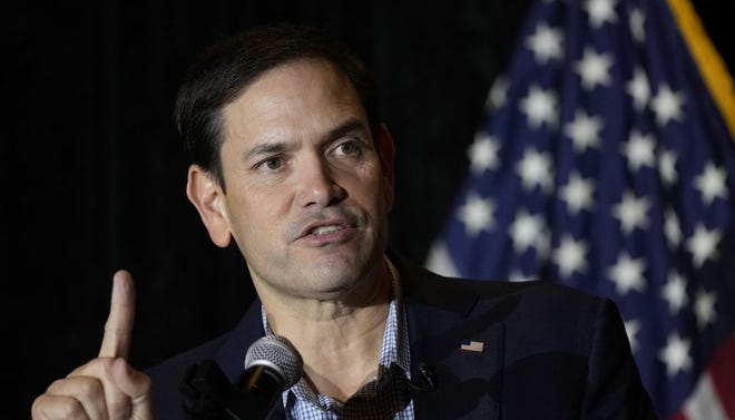 Sen. Marco Rubio speaks at a campaign rally in West Miami, Fla., Wednesday, Oct. 19, 2022.