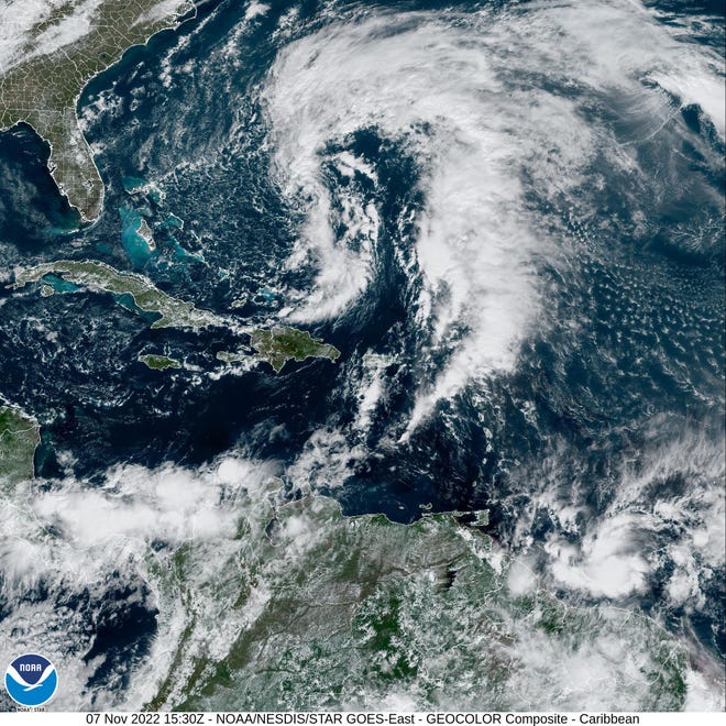 Subtropical Storm Nicole was expected to be a Category One hurricane by its anticipated landfall somewhere between Cape Canaveral and Miami on Wednesday or Thursday, according to meteorologists with National Weather Service and National Hurricane Center on Monday Nov. 7, 2022.
