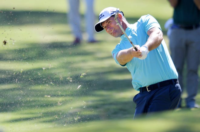 Padraig Harrington chips to the green during the Constellation Furyk & Friends golf tournament at the Timuquana Country Club in Jacksonville on Oct. 7.