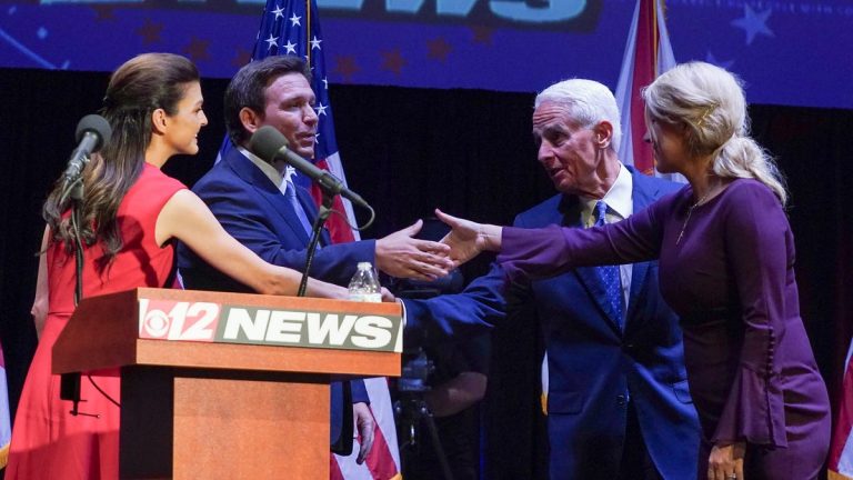 Ron DeSantis, Charlie Crist face off in Florida governor debate at Sunrise Theatre