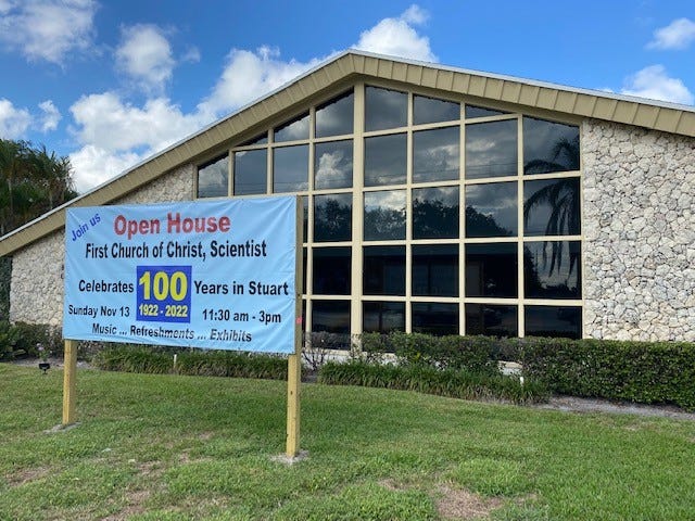 First Church of Christ, Scientist in Stuart celebrates its 100th anniversary in Stuart Nov. 13. The event will be at the church, 515 SE Ocean Blvd. from 11:30 a.m. to 3 p.m.