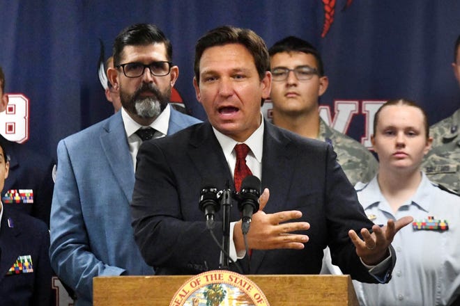 After being poked and prodded by former President Donald Trump for almost two weeks, Florida Gov. Ron DeSantis punched back on Tuesday from Fort Walton Beach, dismissing Trump's bashing as "noise." He then advised to "go check out the scoreboard" from this month's midterm voting in Florida.