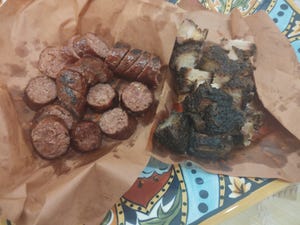 Pepper & Salt’s line-up of meats includes pork belly burnt ends and sausage, cut and ready to eat.