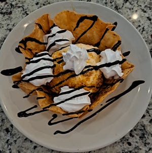 Fried ice cream for dessert was more than enough to share.