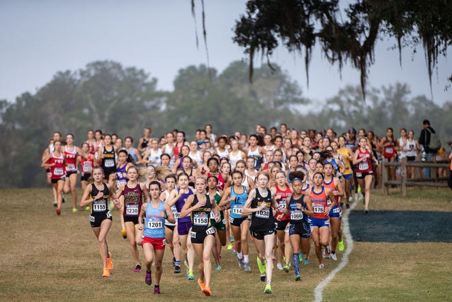 Florida high school athletes from Classes 1A, 2A, 3A and 4A compete in the cross country state championships at Apalachee Regional Park on Saturday, Nov. 5, 2022.