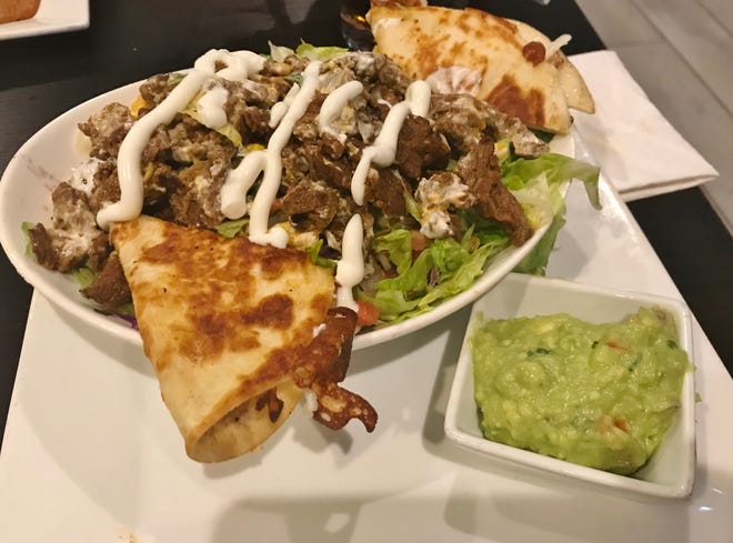 Casa Amigos Bowl was served with tender, flavorful steak and cheese quesadillas.