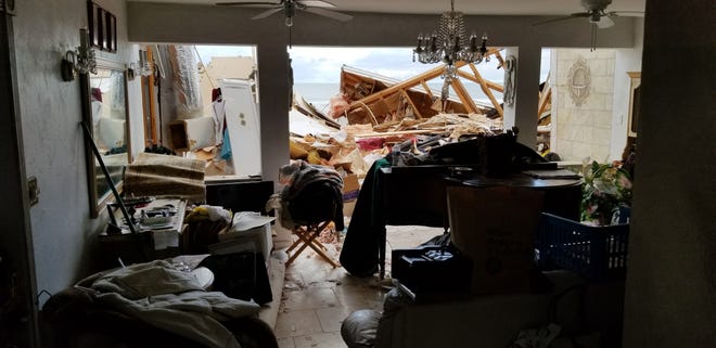 The inside of Nina Lavigna's home at Wilbur-By-The-Sea just before they noticed Gov. Ron DeSantis was standing outside their front yard Friday afternoon.