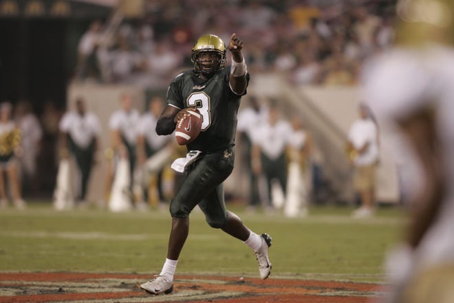 Pat Julmiste threw for a touchdown and ran for another in South Florida's 31-14 victory over UCF in 2005, the first head-to-head meeting between the two schools.