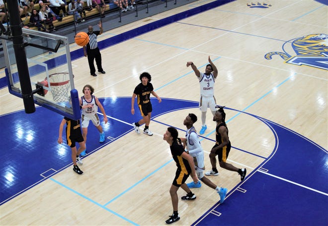 Martin County's Elijah Duval makes a free throw during the Tigers' 72-54 victory over Fort Pierce Central on Monday, Nov. 21, 2022 in Stuart. Duval scored a game-high 16 points.