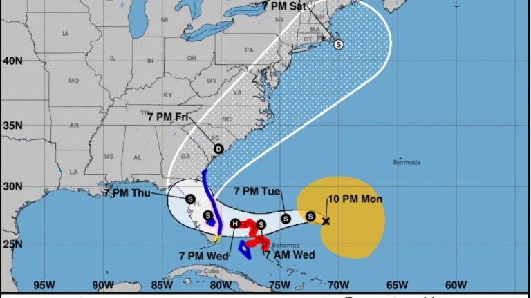 Tropical storm, storm surge warnings issued as Subtropical Storm Nicole targets Florida