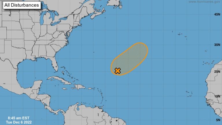 System in Atlantic could become rare December subtropical or tropical storm