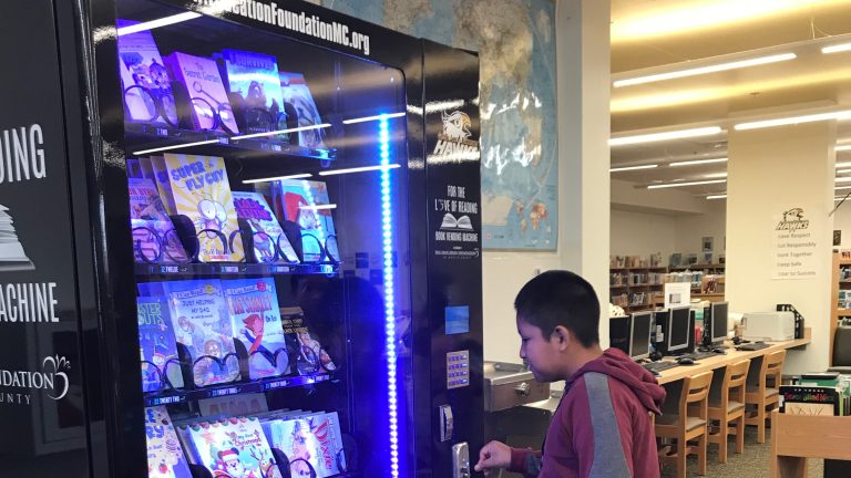 No soda or candy; these vending machines dispense books in elementary, middle schools