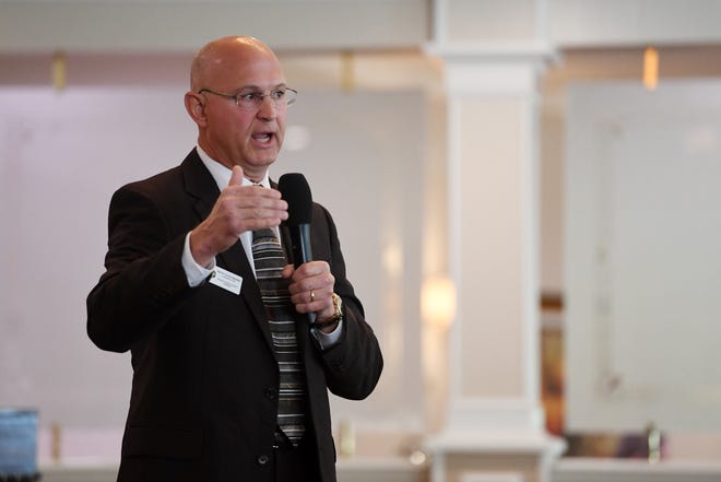 Fellsmere Police Chief Keith Touchberry speaks March 11, 2020, at Vero Beach Country Club during a debate ahead of the fall election for Indian River County sheriff. Other candidates were Republicans sheriff’s Maj. Eric Flowers, retired sheriff’s Capt. Chuck Kirby, Indian River Shores Public Safety Chief Rich Rosell and Democrat Deborah Cooney, a county resident. Flowers won the election.