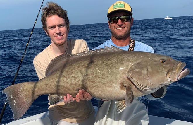 This nice gag grouper was caught on Dec. 31, 2022 in 120 feet of water aboard The Last Mango out of Fort Pierce City Marina.