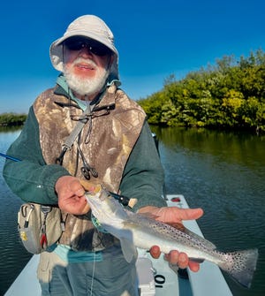 Local fly-fisherman Geno Giza says he got into a bunch of catch-and-release seatrout down in the Canaveral Seashore midweek.