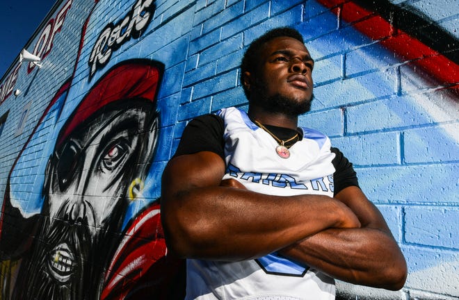 Jaylen Heyward of Rockledge is photographed at the school Wednesday afternoon, January 11, 2023. He announced his college decision Friday. Craig Bailey/FLORIDA TODAY via USA TODAY NETWORK