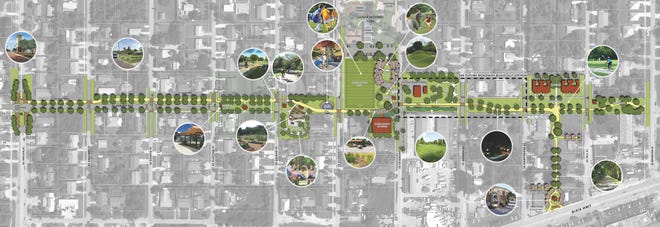 Conceptual plans show the Golden Gate Camino Trail, which is slated for construction in 2023. It be a concrete path used by bicyclists and pedestrians to travel through the community while avoiding Southeast Dixie Highway.