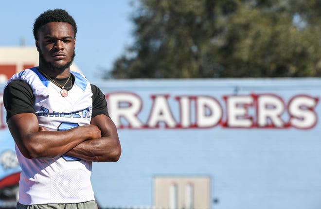 Jaylen Heyward of Rockledge is photographed at the school Wednesday afternoon, January 11, 2023. He announced his college decision Friday. Craig Bailey/FLORIDA TODAY via USA TODAY NETWORK