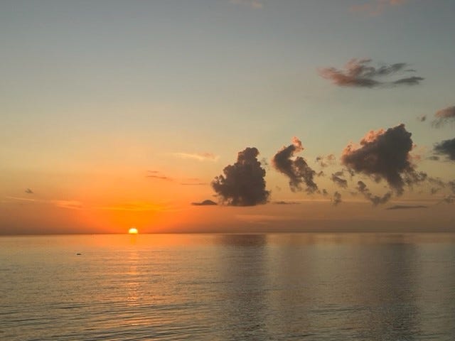 The sun sets over the Gulf of Mexico, as photographed from Mormon Key in Everglades National Park.