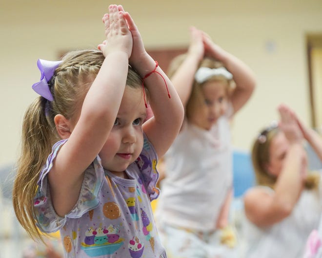 Kali Miller, 3, of Port St. Lucie, participates in the Music and Motion for Kids program, Friday, Jan. 20, 2023, at the Paula A. Lewis Library in Port St. Lucie. All library programs are free and open to the public.