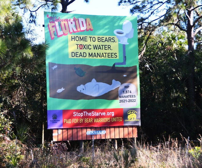 A nonprofit group has paid to put of a few of these "Welcome to Florida" billboards on Interstate-95, such as this one just south of Highway 50 in the northbound lane.