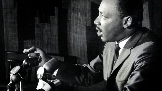 Dr. Martin Luther King speaks at news conference at Hampton House in Miami in this 1960’s file photo. It is said that King gave one of the early versions of his pivotal “I Have a Dream” speech at the Hampton House. (Battle Vaughan, Miami Herald)