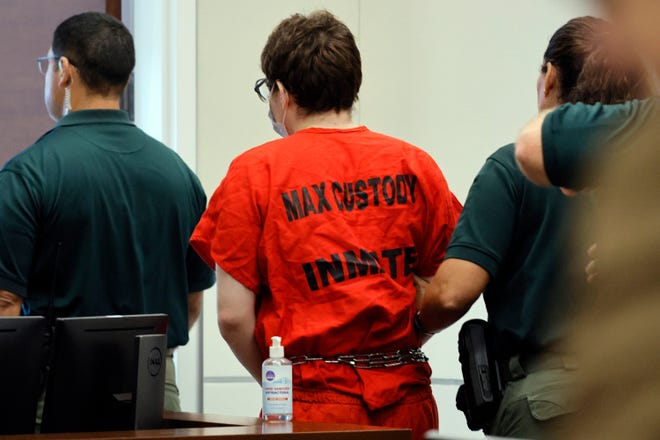 Marjory Stoneman Douglas High School shooter Nikolas Cruz is escorted from the courtroom after a hearing. Cruz was ultimately sentenced to life in prison.