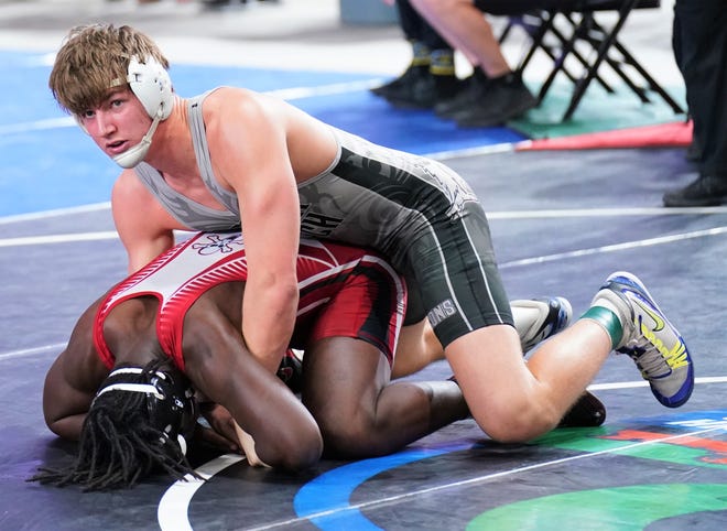Jensen Beach's Nate Sopotnick defeated Palm Bay's Octavion Osby to place third in 1A at 195 pounds at the FHSAA Championships held at Silver Spurs Arena on Saturday, Mar. 4, 2023 in Kissimmee.