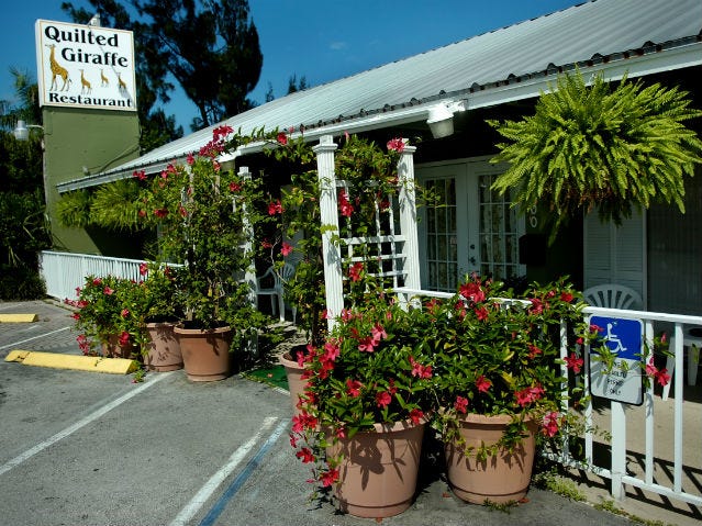 The Quilted Giraffe Restaurant in Vero Beach closed Aug. 28, 2018.