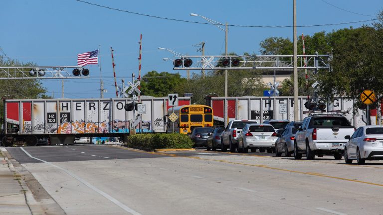 Rail work temporarily blocked Vero Beach area train crossings