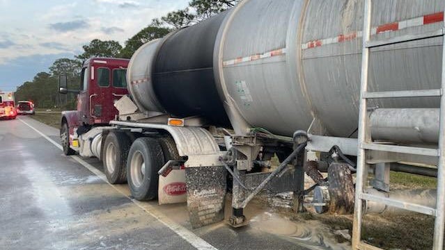 Martin Highway reopened after tractor trailer fire, sludge spill