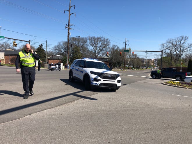 Harold Burke, Commander with MNPD, is seen near the scene of Covenant School after a shooter incident on Monday, March 27.