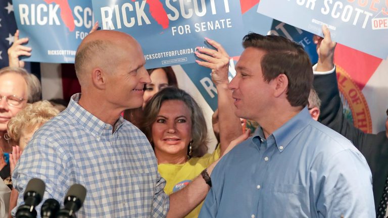Two Florida Republican governors with different paths on immigration, elections on mind