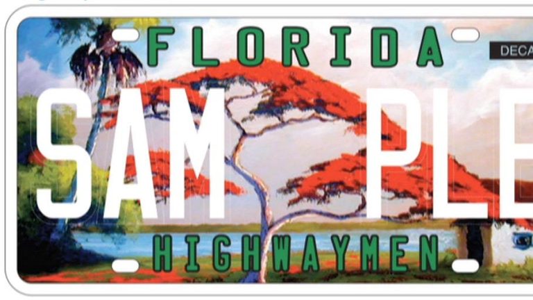 Who are the Florida Highwaymen and why are they selling license plates?