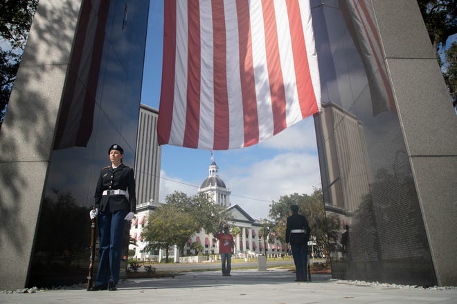 The Florida Veterans Memorial would be incorporated into the Capitol Complex and serve as the keystone of a four-block Memorial Park district in downtown Tallahassee