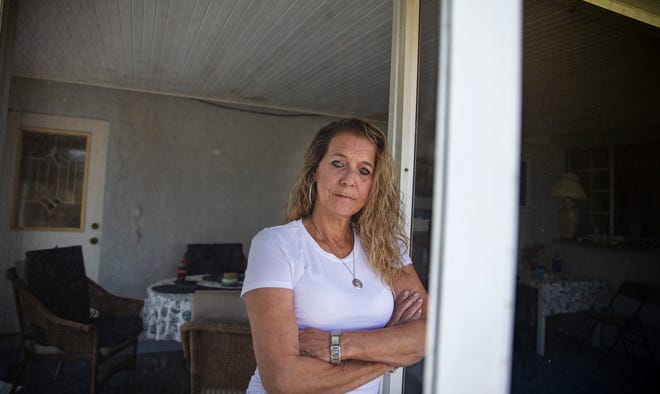 Fort Myers resident, Rachel Helgerson, 53, says she is done with Southwest Florida after Hurricane Ian destroyed her rental home on Sept. 28, 2022. She plans on moving back to Michigan to be closer to her grandchildren. She is staying with a friend until May.