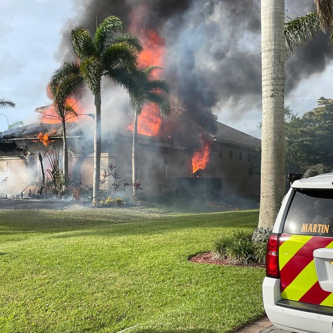 A fire April 7, 2023, left a home on Squire John’s Lane in Palm City a 'total loss,' according to Martin County Fire Rescue